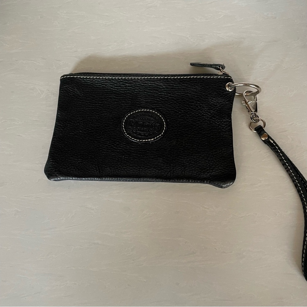 ROOTS- Pebbled Leather Floral Wristlet - Picture 2 of 5
